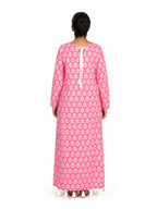 Pink Petal Print Kaftaan