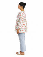 Floral Tie-Front Blouse