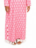 Pink Petal Print Kaftaan