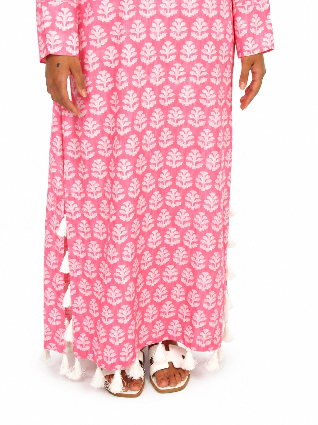 Pink Petal Print Kaftaan