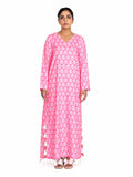 Pink Petal Print Kaftaan