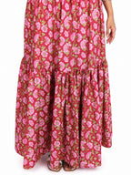 Pink Floral Tiered Maxi Dress
