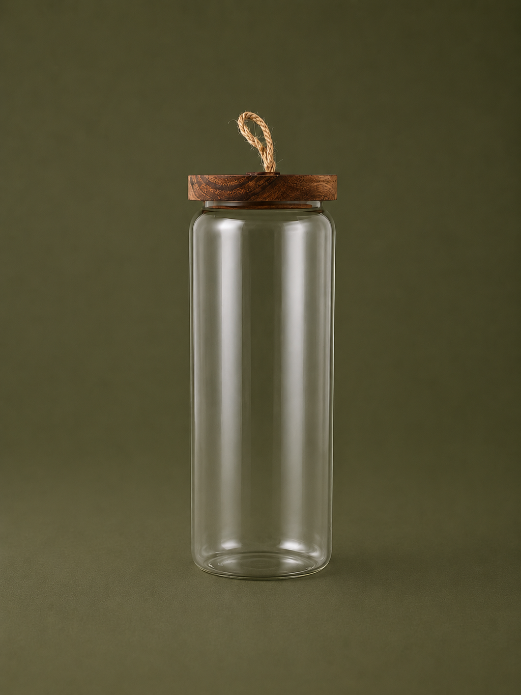 Acacia Wood Glass Storage Jar