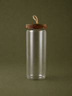 Acacia Wood Glass Storage Jar