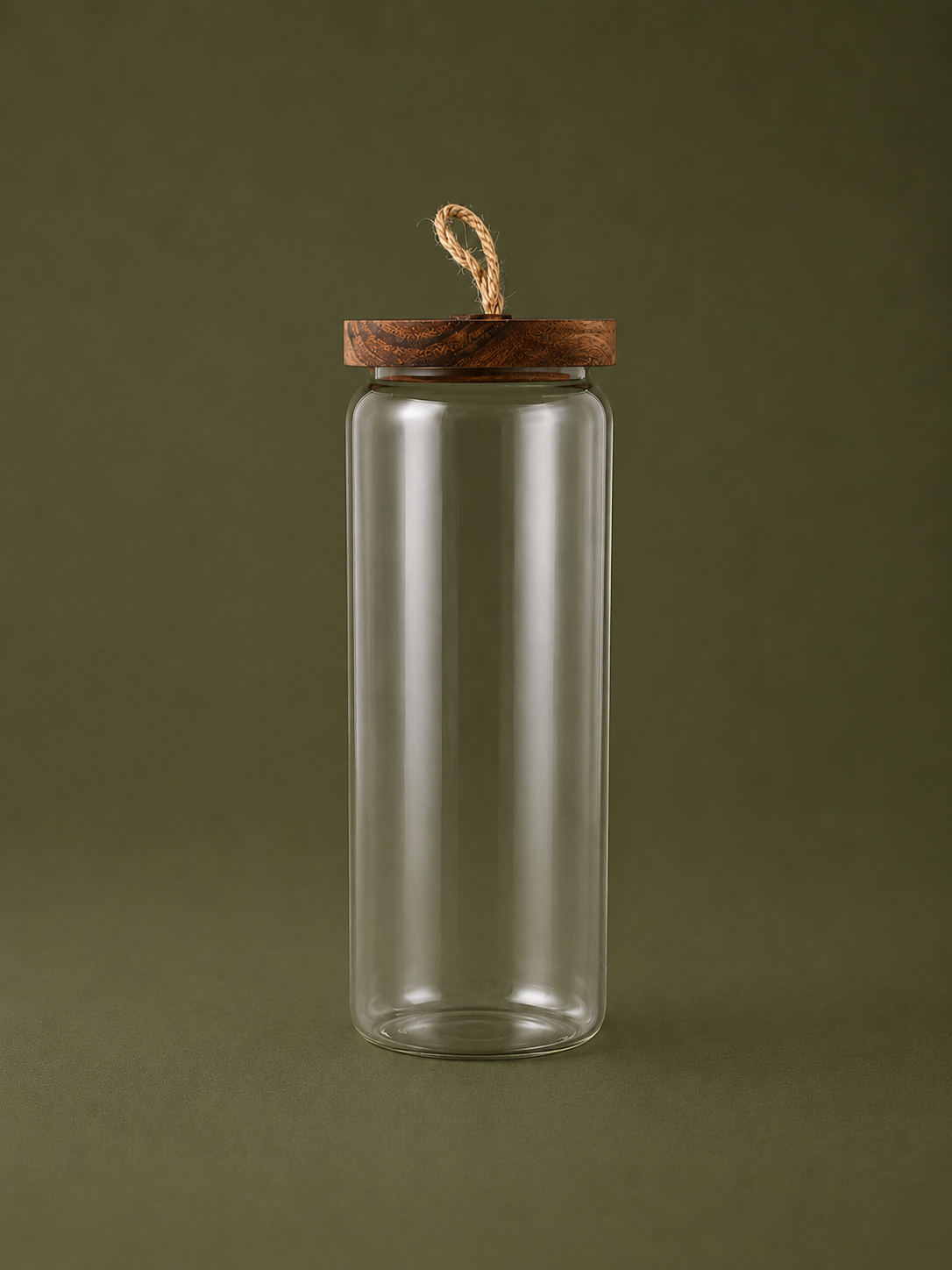 Acacia Wood Glass Storage Jar
