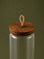 Acacia Wood Glass Storage Jar