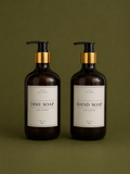Amber Soap Dispenser Set