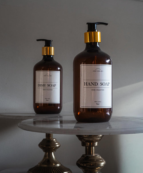 Amber Soap Dispenser Set