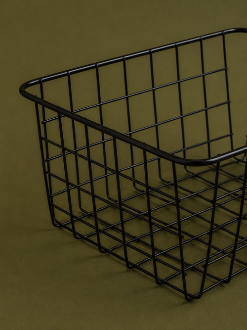 Black Metal Storage Basket