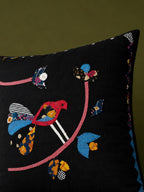 Boho Chic Bird Appliqué Cushion Cover