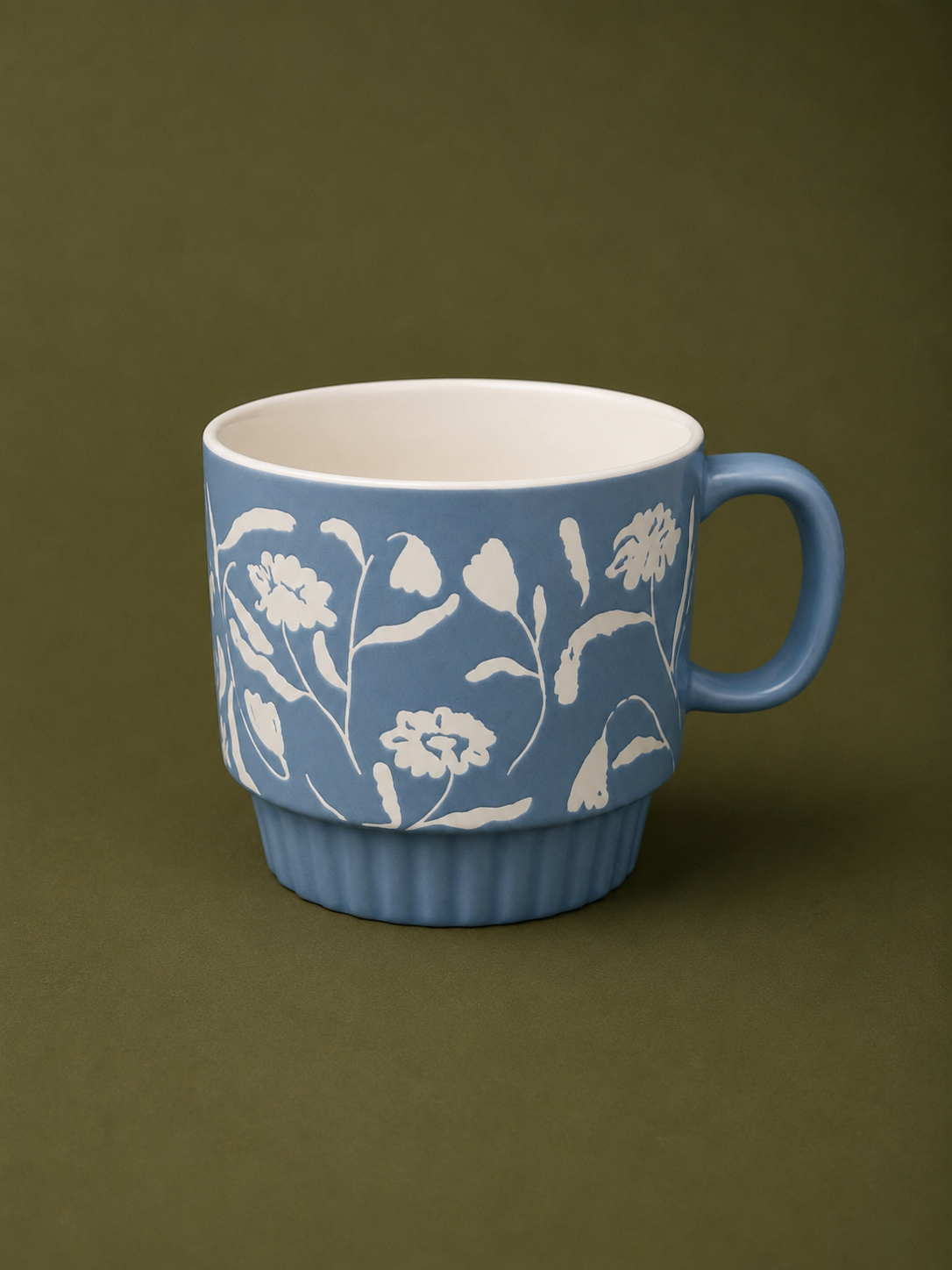 Embossed Botanical Ceramic Mug