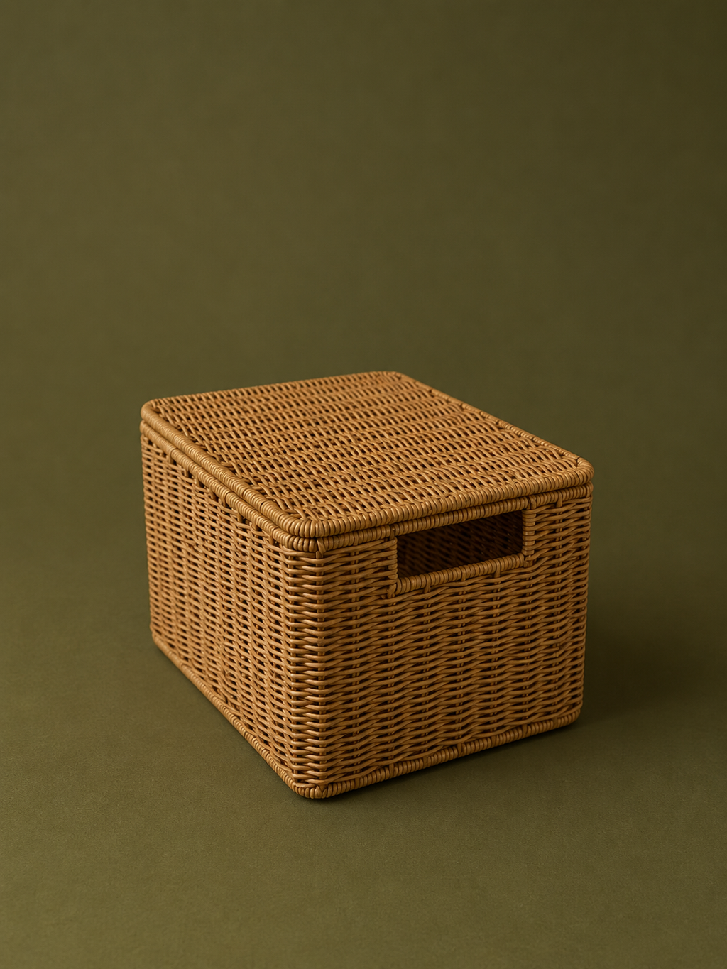 Faux Rattan Picnic Basket