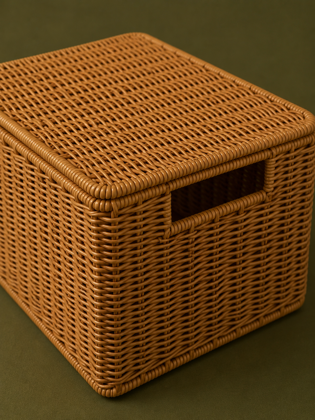 Faux Rattan Picnic Basket
