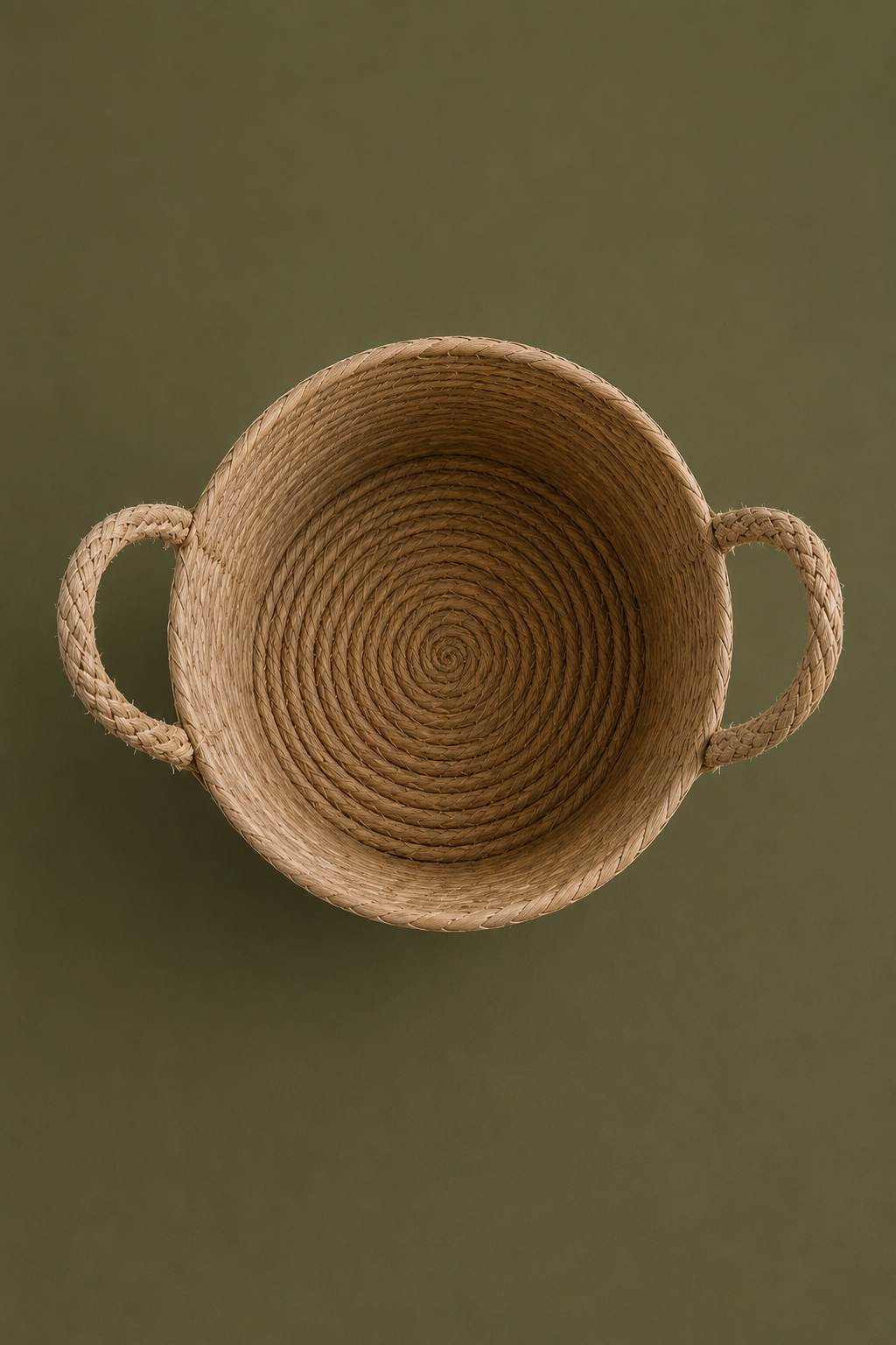 Handwoven Two Tone Round Storage Basket