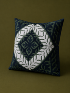Mirwah Green Appliqué Cushion Cover