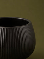 Modern Ribbed Ceramic Planter Pot