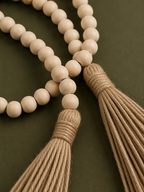 Natural Wooden Bead Tassel Garland