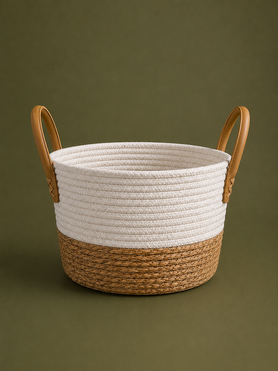 White & Natural Organiser Basket