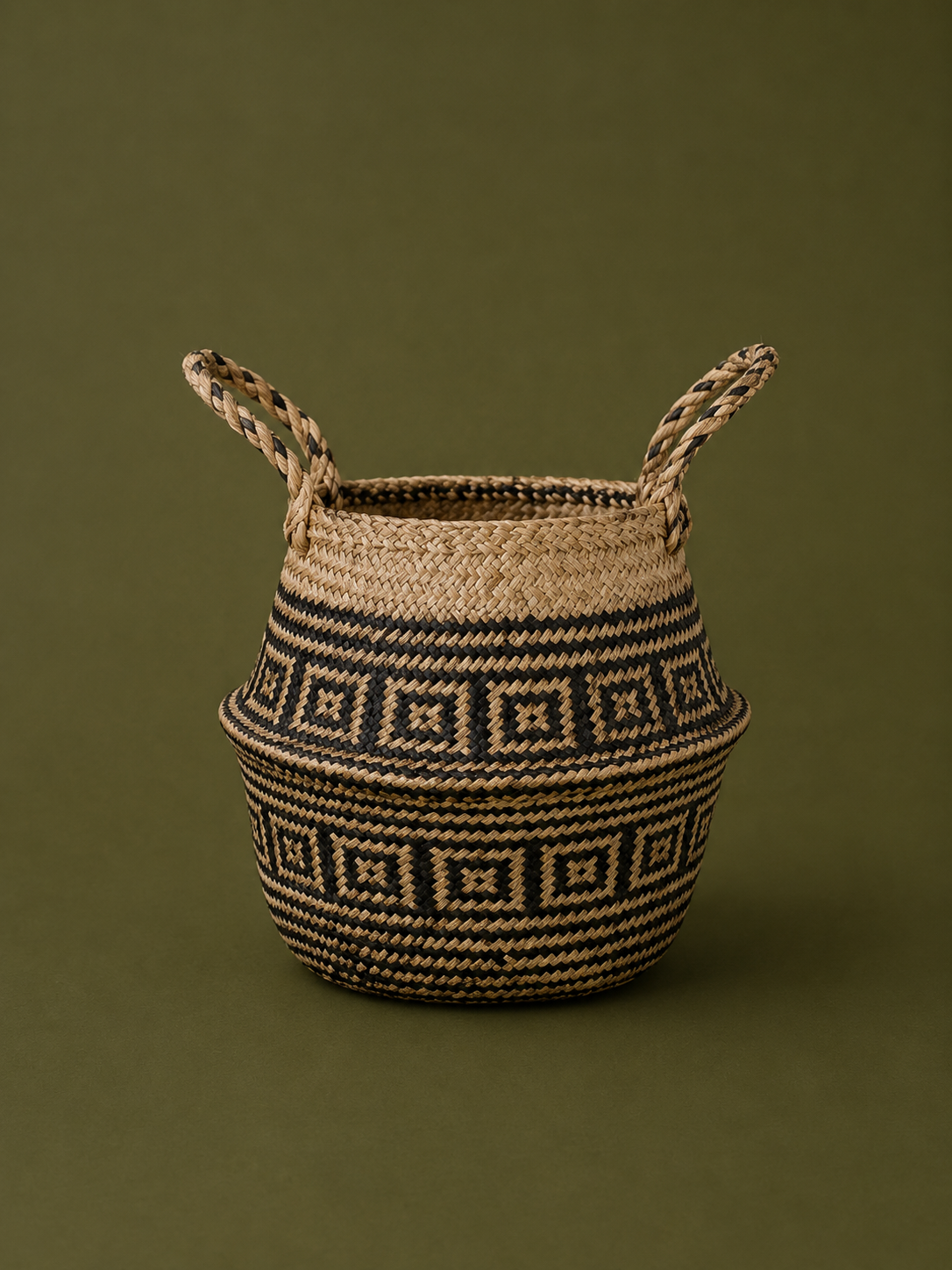 Woven Grass Belly Basket