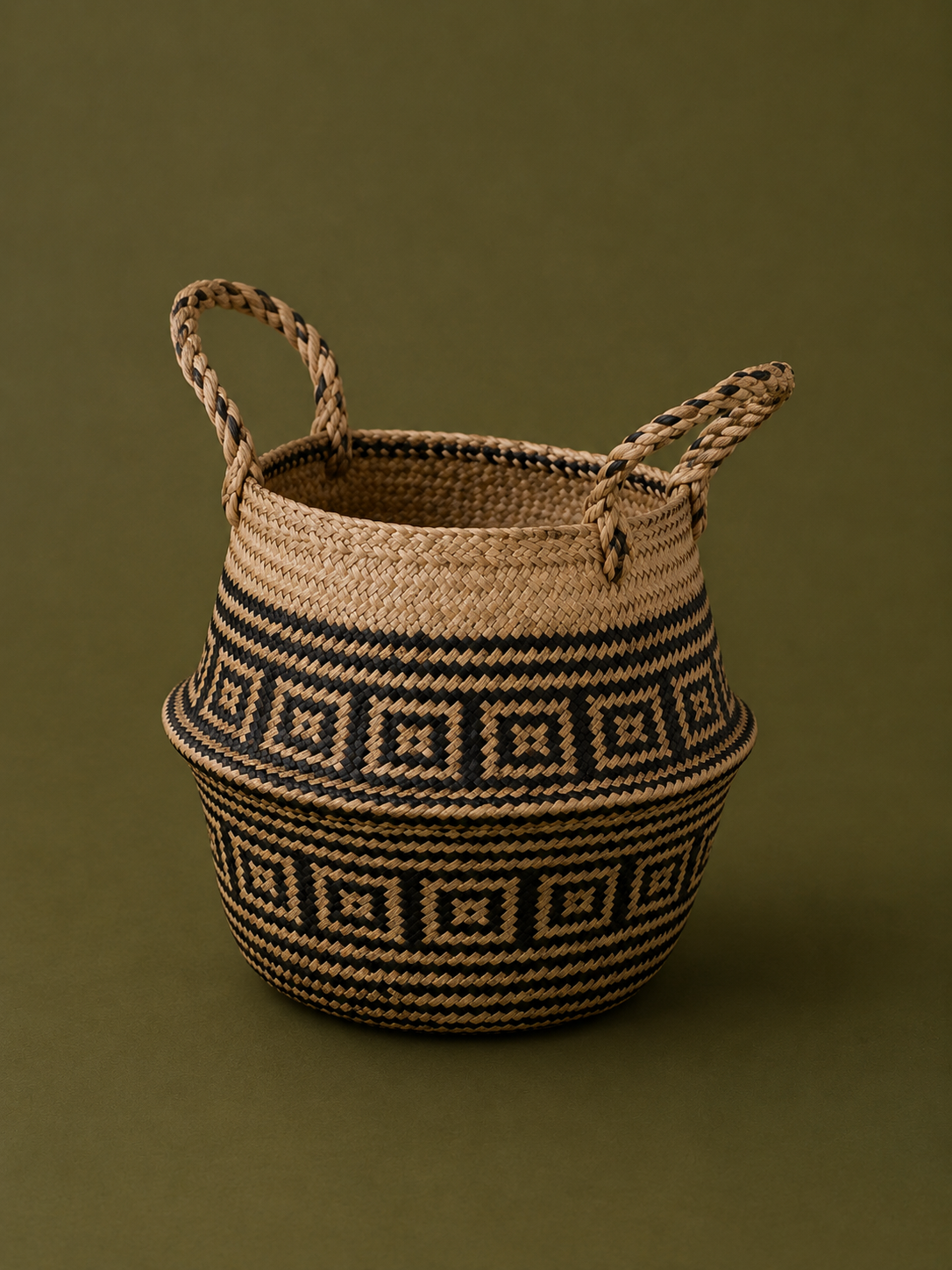 Woven Grass Belly Basket