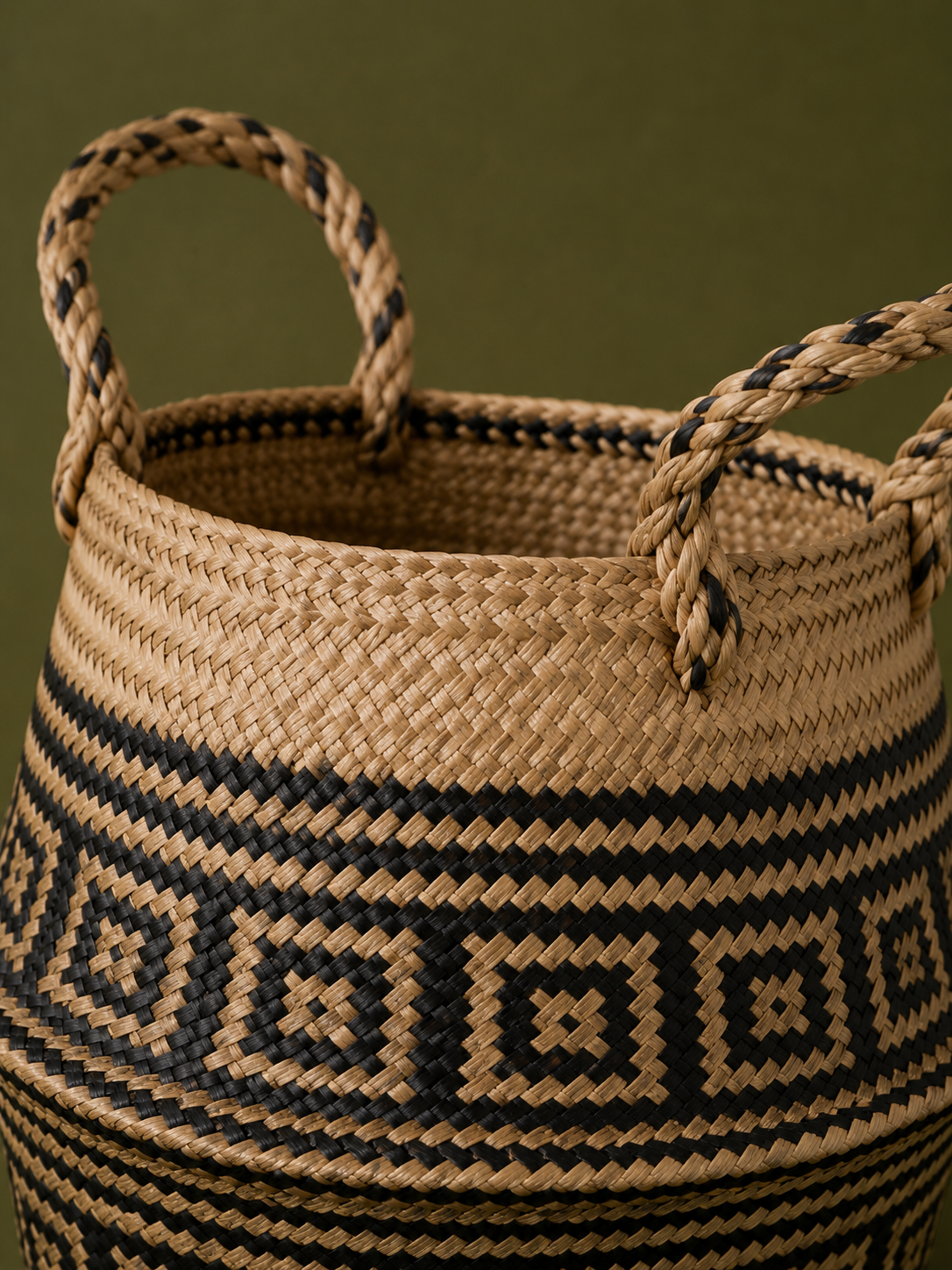 Woven Grass Belly Basket